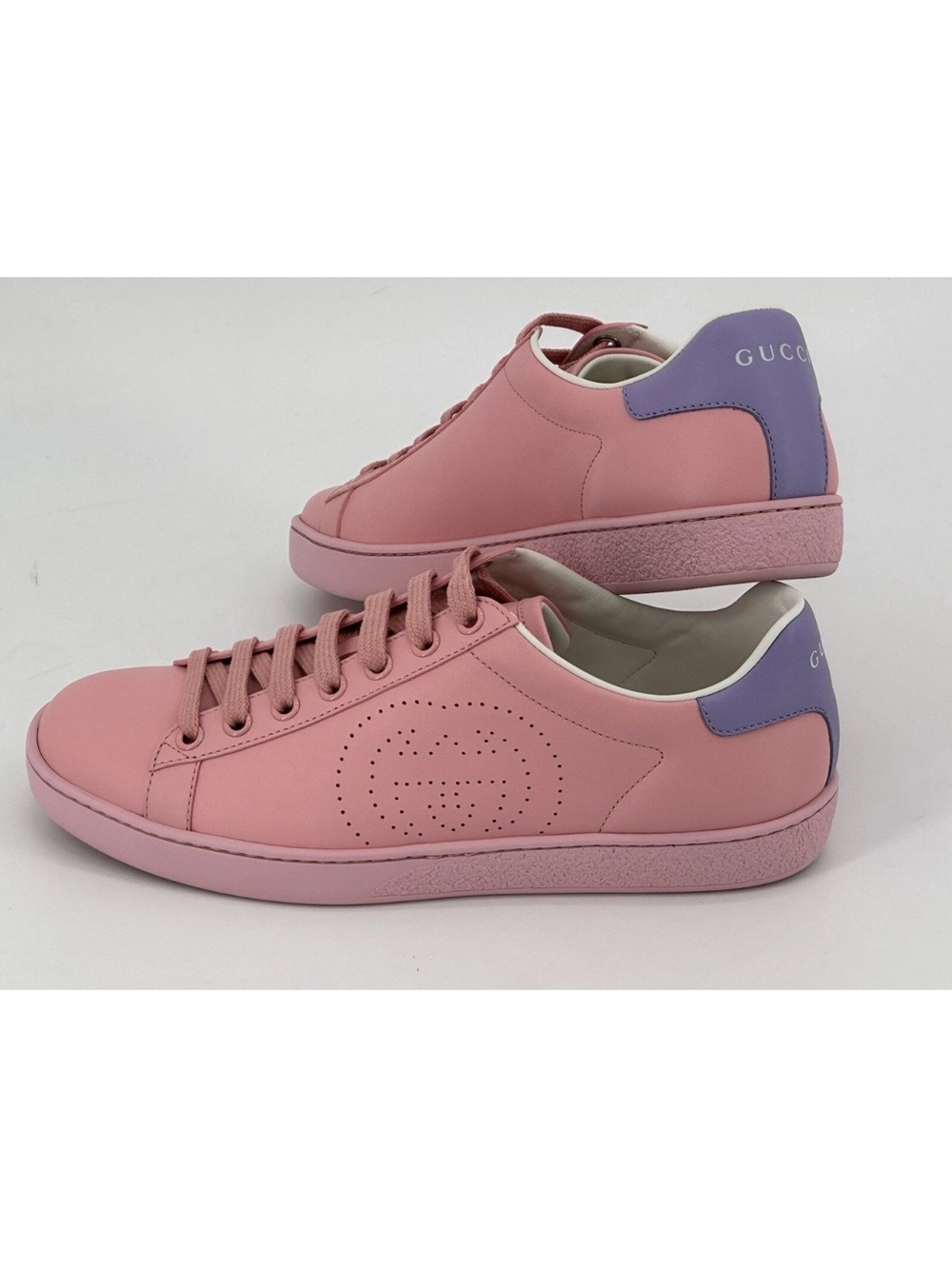 Gucci Ace Pink and Purple Leather Sneakers